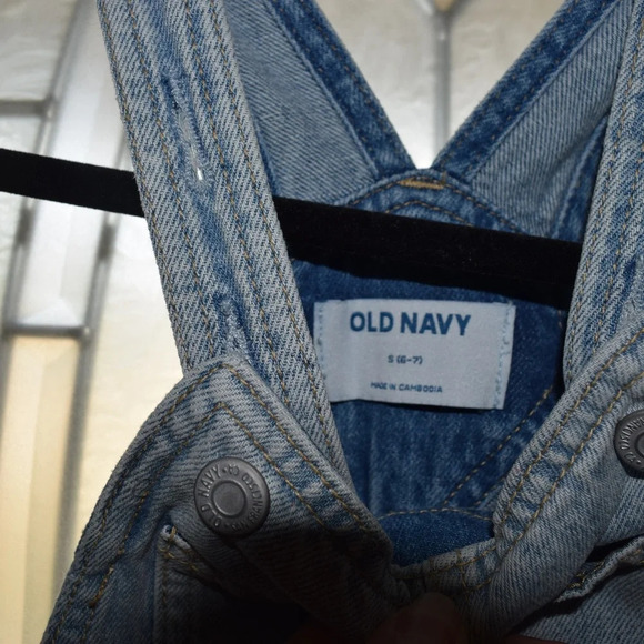 New OLD NAVY Kids Light Blue Denim Overalls Size S(6-7) - Picture 4 of 5